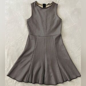 ZARA Woman Dress Black Ivory Textured‎ Fit & Flare NWOT Size Small